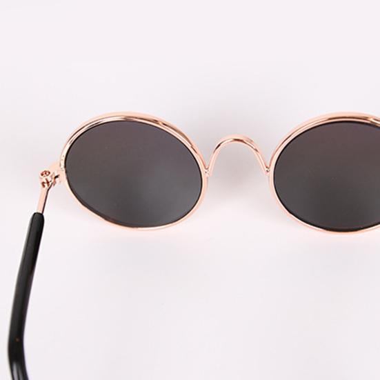 Pet Sunglasses Dog Necklace Adjustable Golden Chain UV Protection Sunglasses Dress-up Accessories