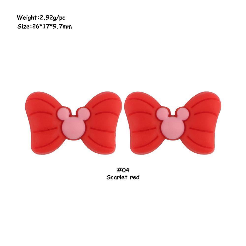 Kovict 6pc Bowknot Silicone Beads For Jewelry Making Food Grade Mini Bow Tie Beads DIY Pacifier Chain Accessories
