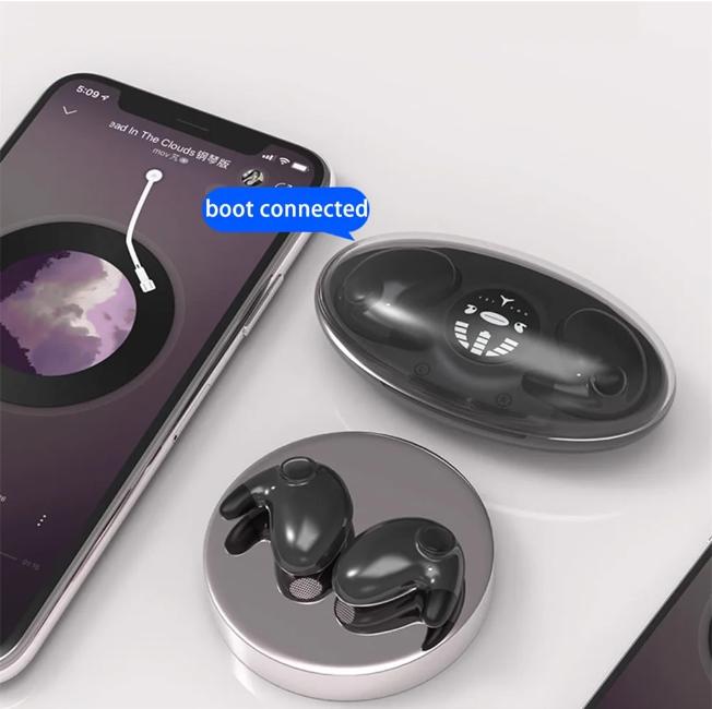 Invisible Sleep Wireless Earphones Ipx5 Waterproof, Bluetooth 5.3 Earphones with Wireless Charging Box Touch Control