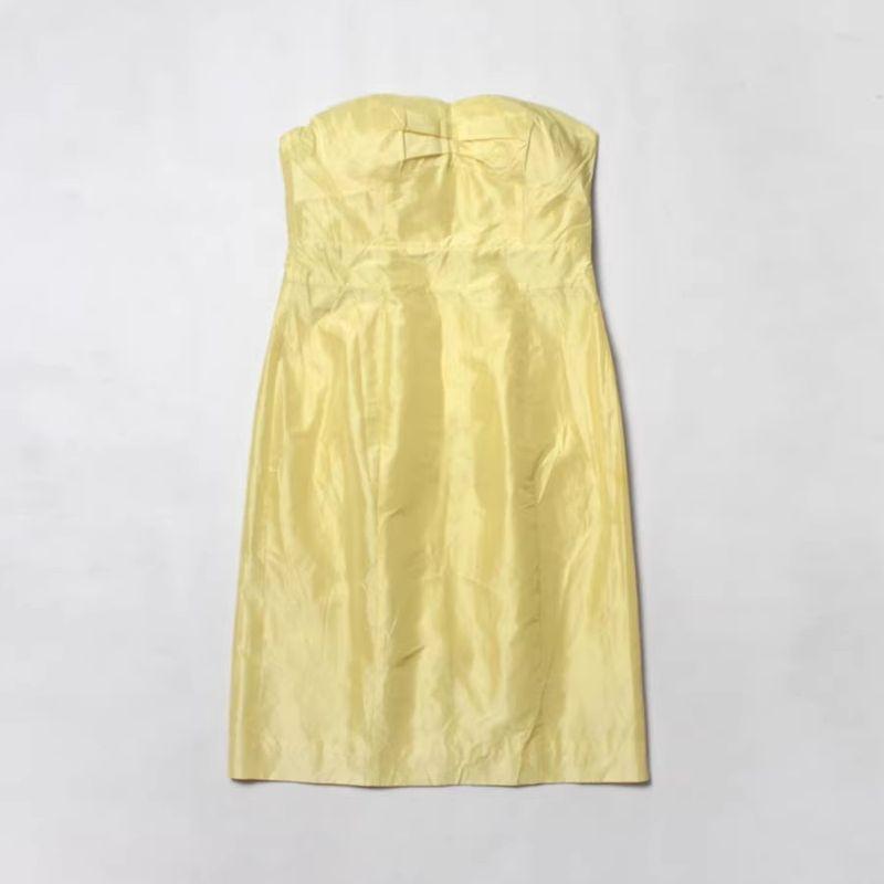 Big Sale Silk Dress Skirt with Chest Pad Silk Taffeta Fashion Banana BR Tube Top Dress Mulberry Silk