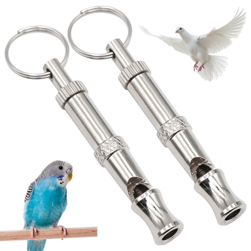 2pcs Parrot Bird Training Whistle Pigeon Training Whistle Sound Reflection Sonic Whistle Brass Outdoor Emergency Whistle
