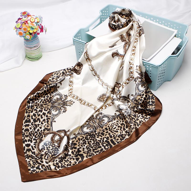 New Women Silk Scarf For Neck Hair Designer Bag Warp Soft Neckerchief Hijab Headscarf Female Foulard Print Paisley Scarf 90*90cm