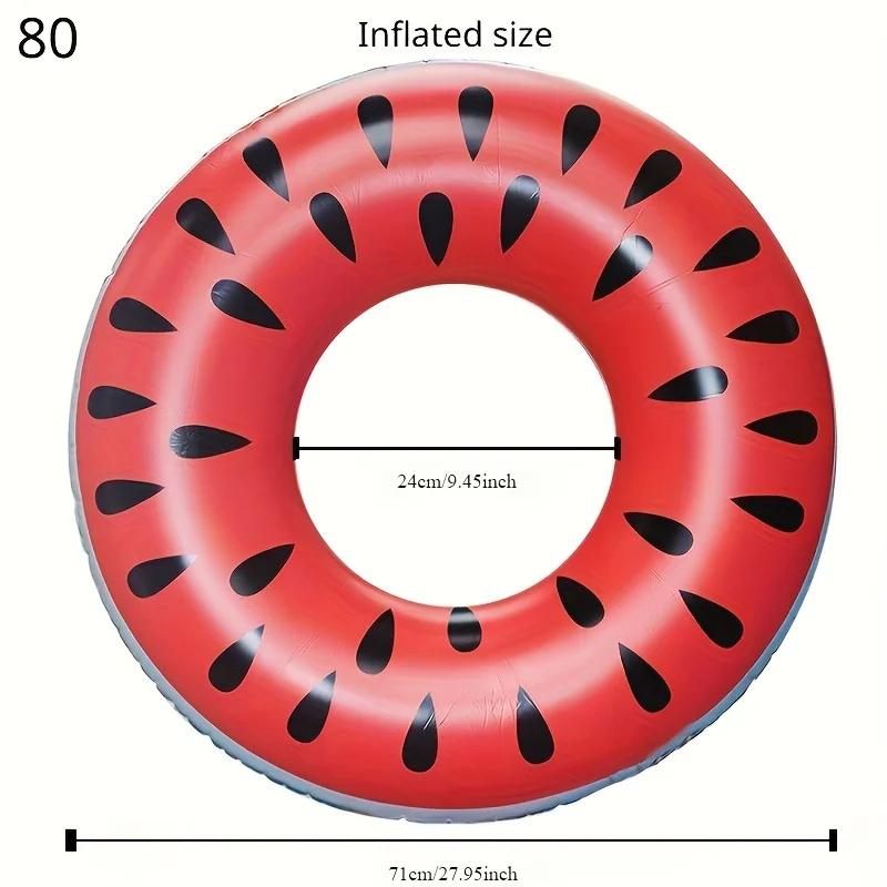 Watermelon-Shaped Inflatable Swim Ring - Durable PVC, Perfect for Pool Parties & Winter Fun, Great Christmas Gift