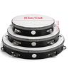 4/6/8/10inch White Drum Head Black Edge Double Row Hand Shaken Tambourine Wooden Hand Drum Percussion Instrument for KTV, Party