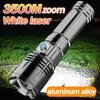 High Power LED Flashlight Type-C Rechargeable Zoom White Beam Light Portable Torch Outdoor Powerful Flashlight with USB Charging