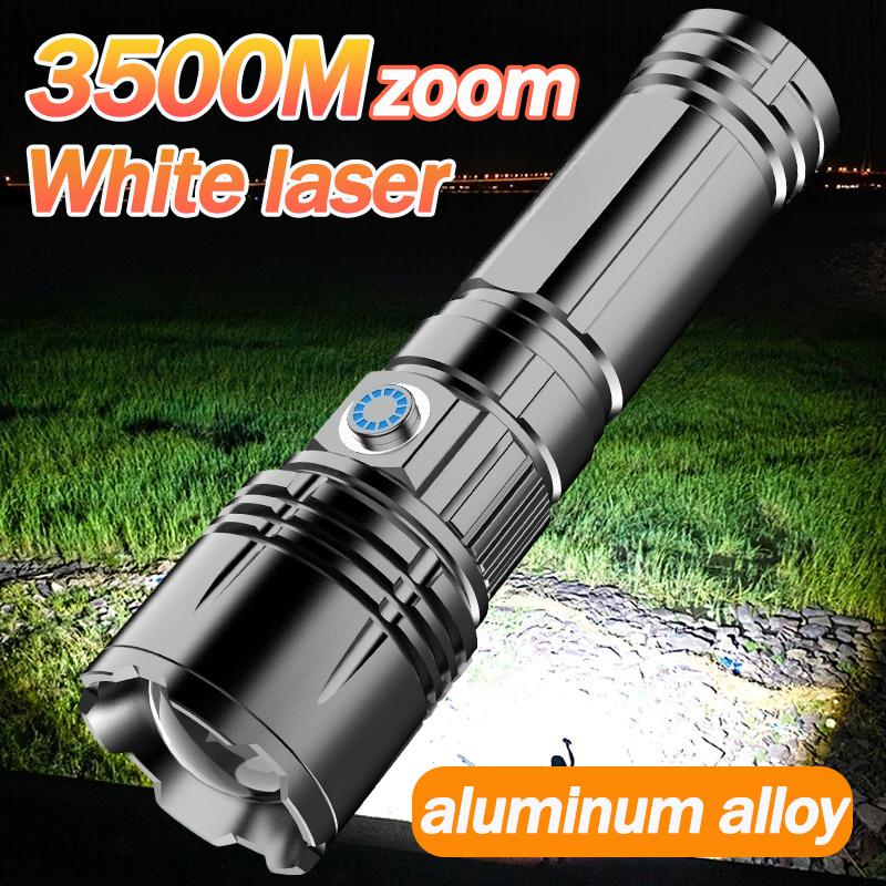 Hochleistungs-LED-Taschenlampe Typ-C Wiederaufladbar Zoom weißes Licht Tragbare Taschenlampe Outdoor Leistungsstarke Taschenlampe mit USB-Aufladung