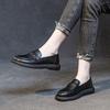 2025 Spring and Autumn New Single Shoes Cowhide Handmade Foot Cover Round Head Lazy Versatile British Style Retro Small Single Shoes Soft Sole