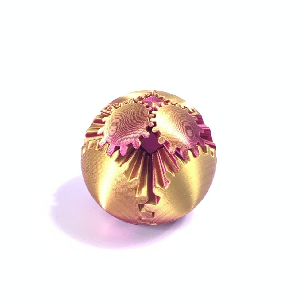 Sturdy Crafted Material Gear Ball 3D Printed Spin Ball Anxiety Relax Activity  Study Break