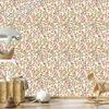 Wallpaper Small Flowers Cream, Beige and Lime for Living Room and Bedroom 50x1000