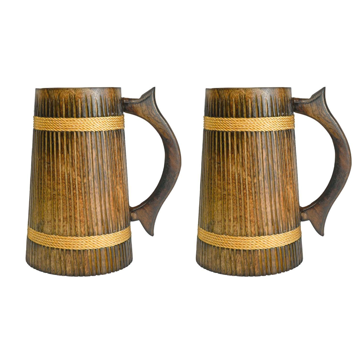 

Деревянная пивная кружка, дерево манго с отделкой шишам, в стиле бочки, легкая и прочная, для крафтового пива, домашнего бара, кафе, вечеринки, подарок (Упаковка из 2 шт.)