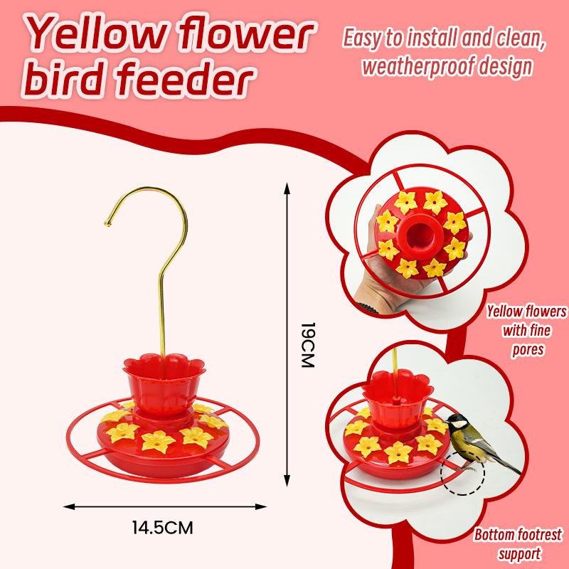 Hanging Bird Feeders Drinker Floral Shape Feeding Ports Bird Feeder Tool Ant and Bee Proof Bird Feeders for Home Garden