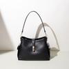Fashion Leather Shoulder Bag, Simple and Versatile Commuter Messenger Bag, Light Luxury and High-end Bucket Bag