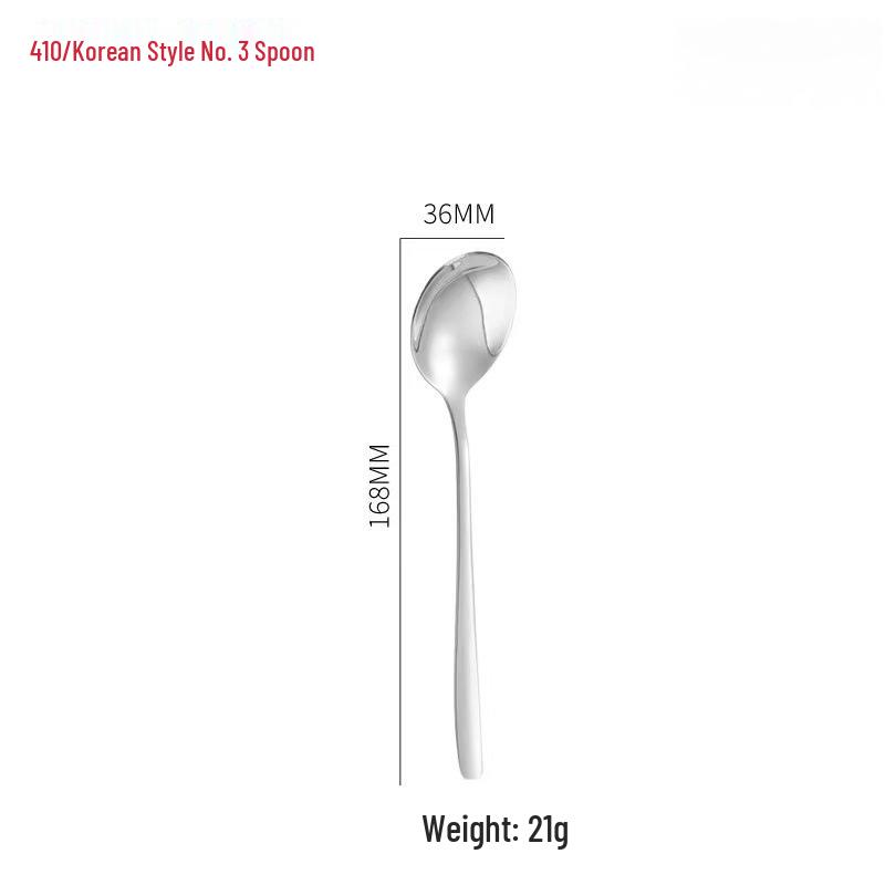 Long-Handled Korean-Style 304 Stainless Steel Spoon & Fork Set: Dessert, Tea, Coffee, Stirring, and Soup Utensils