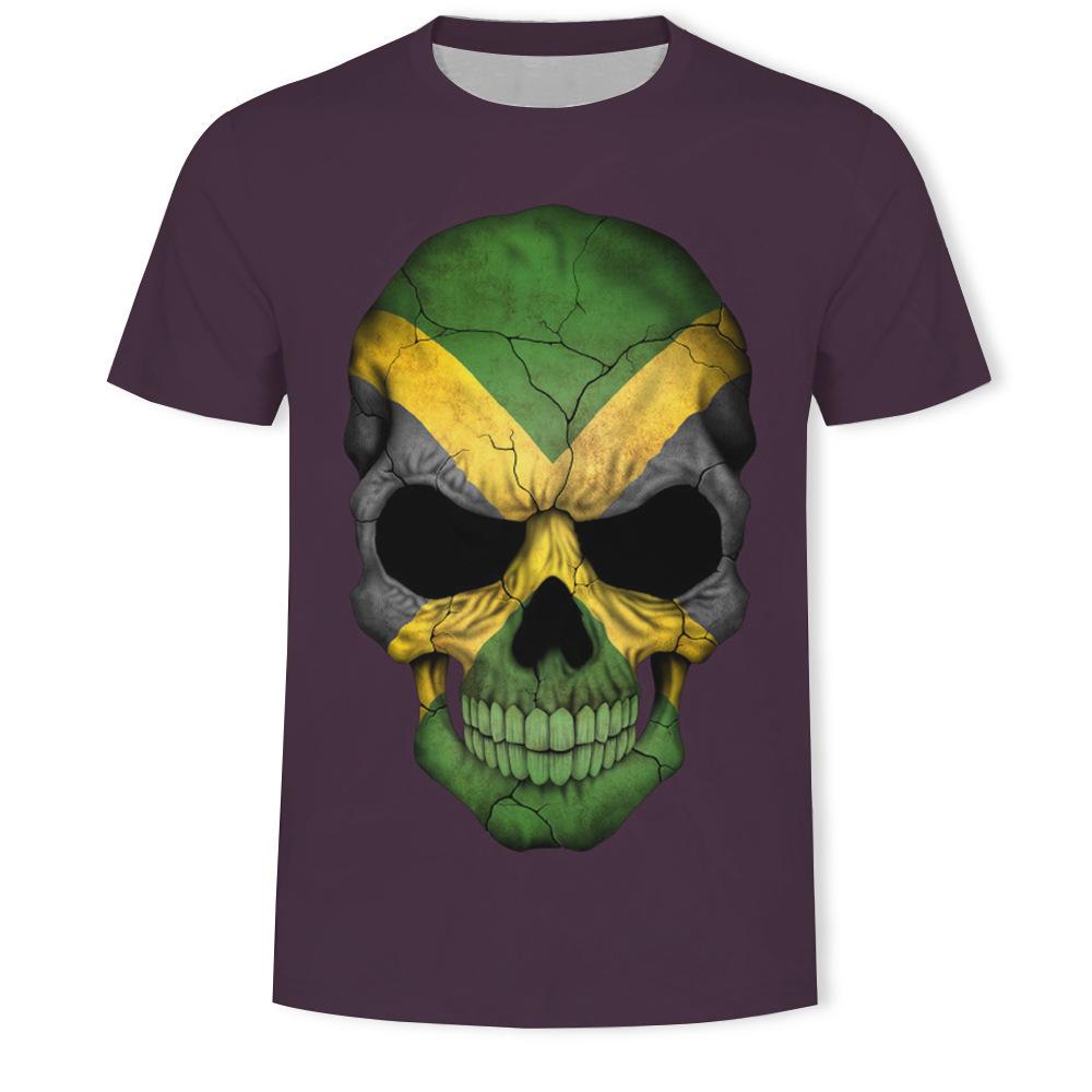 Sommer Rundhals 3D Schädel Print Top Modische Lässige Kurzarm Herren T-Shirts