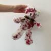 Bloody Damaged Bear Doll with Realistic Wounds PP Cotton Texture for Gothic Themed Event and Spooky Home Displays