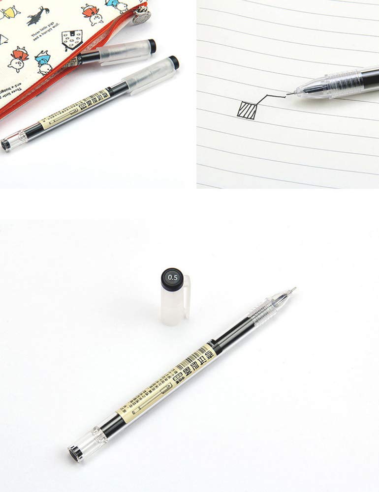 Sencoo 12-Pack Black Gel Ink Pens, Extra Fine Point, Ballpoint Pen, 0.35mm, Black, Office/School Stationery, Student Pens