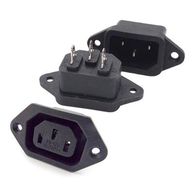 3-poliger AC IEC Gerader Buchse Stecker Ladeverlängerungsleitung Kabel Stecker Stromanschluss C13 C14 10A 250V Wiederverdrahtbar