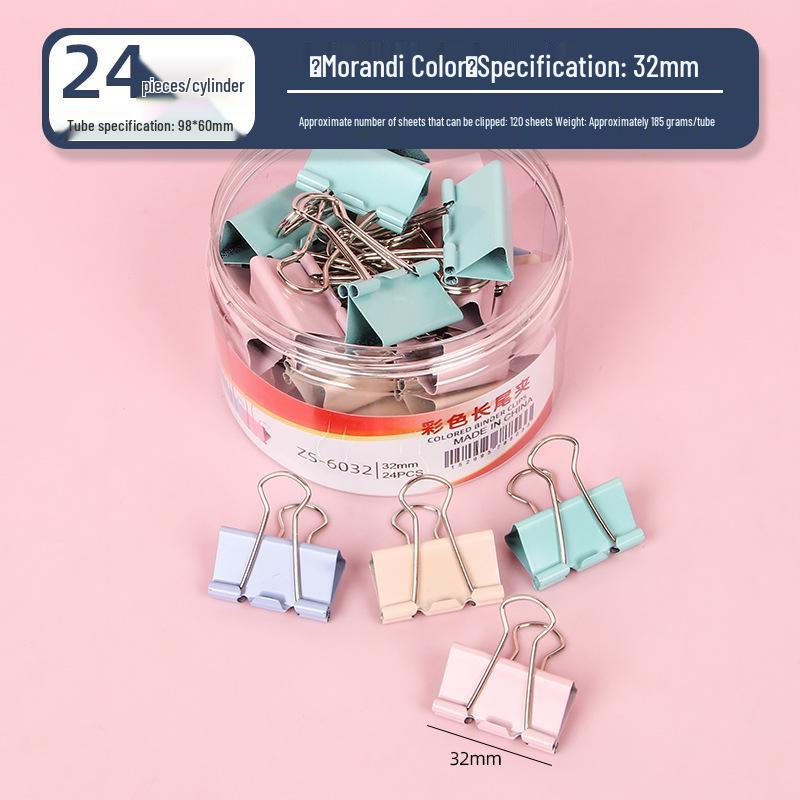 Morandi Color Phoenix Tail Metal Paper Clips - Long Tail, High-Value, Colorful Office Stationery Clips