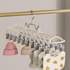 Stainless Steel 20-Clip Sock & Underwear Drying Rack – Windproof Balcony Clothes Hanger