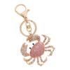 Crab-shaped Crab Keychain Sparkling Rhinestones Crystal Crab Key Ring Cute Crab Charm Key Ring  Bag
