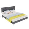 Modern soft bed, soft headboard, 160*200CM, gray, bedroom furniture, low box bed frame does not include gas rod, does not include mattress.