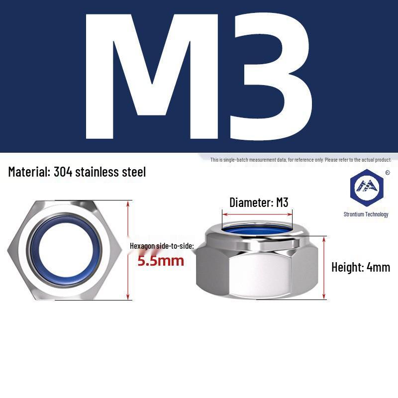 304 Stainless Steel Nylon-Insert Lock Nut DIN985