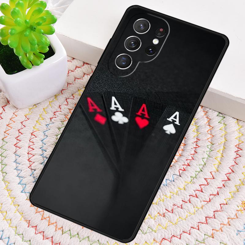 Ace of Spades Poker Phone Case for Samsung Galaxy Note 10 Pro S26 Ultra S23 S24 FE S25 S21 S22 PLUS Shockproof Cove