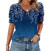 Womens Tops Short Sleeve Shirts Buttons V Neck  Fashion Outfits  Blouses  Casual