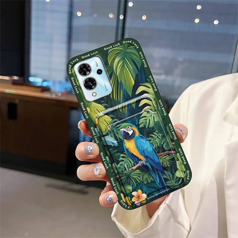 Cover Cute Phone Case For ZTE Blade V40 Pro Shockproof Anti-knock Silicone Card Slot Protective Soft Case Graffiti TPU