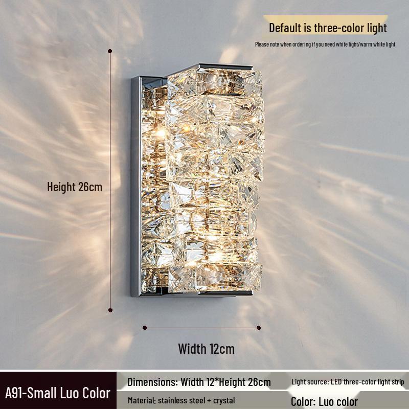 Elegant Crystal Wall Lamp: Minimalist Design for Bedrooms, Living Rooms, Stairs, and Hallways