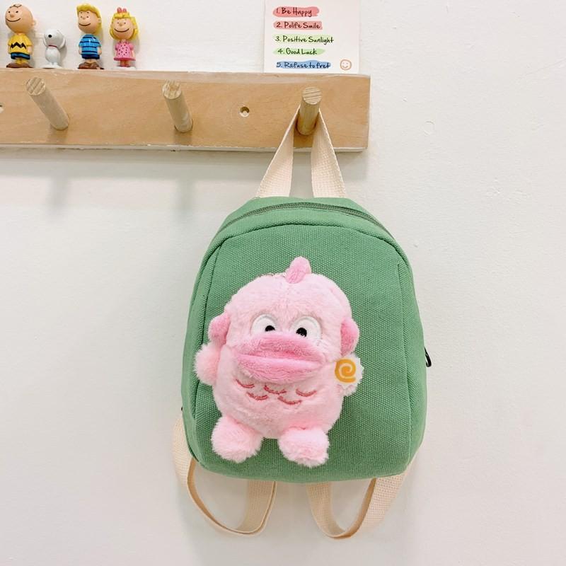 Adorable Cartoon Character Backpack For Kids Stylish Breathable Canvas Bag Preschool