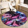 Classic Japanese-style Cartoon Demon Slayer Round Rug, Home Soft Decorative Anti-slip Yoga Mat and Chair Mat, Outdoor Floor Mat Carpet K27