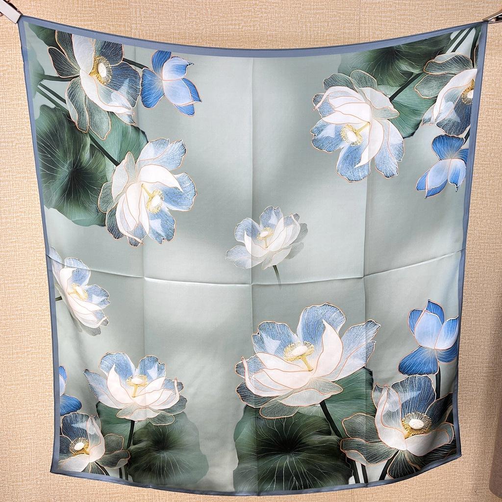 Gentle Intellectual Silk Scarf Large Square Scarf Women'S Spring And Autumn Mulberry Silk Shawl Silk