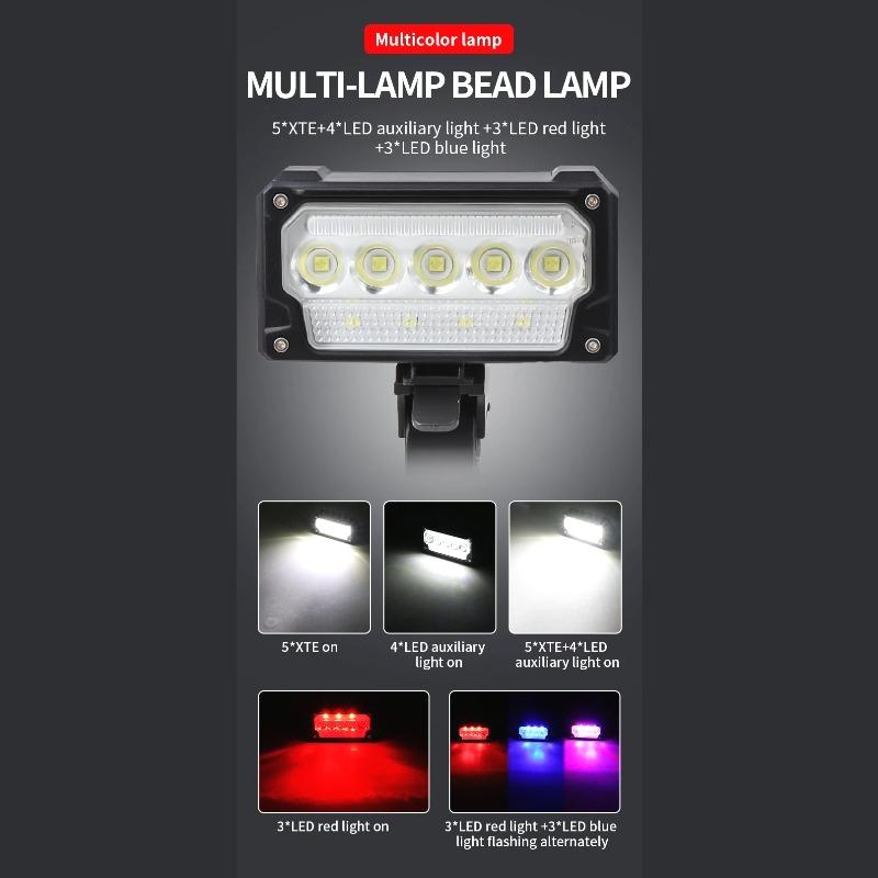 Super Bright Bicycle Front Light USB Charging with High-Low Beam Mode LED Headlamp for Night Riding Safety Accessories