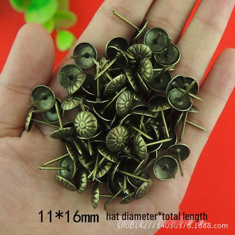 

Антикварный обивочный гвоздь «Хризантема» 11x16 мм - Декоративный гвоздь для дивана и двери Green Antique Chrysanthemum Nail