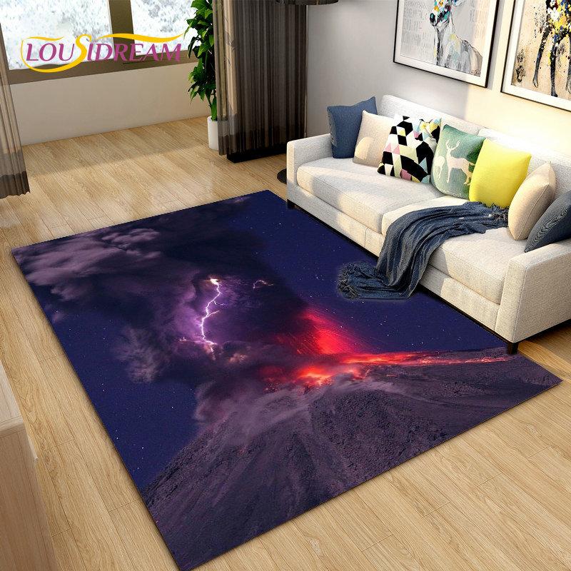 Volcanic Magma Series Area Rug Large,Carpet Rug for Living Room Bedroom Kitchen Doormat Decoration, Kids Play Non-slip Floor Mat