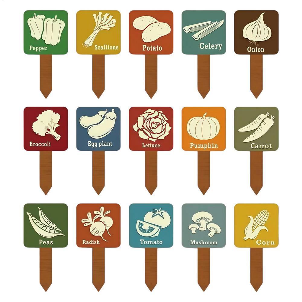 Garden Plant Labels Wooden T-Shape Decorative Signs Plant Identification Tags Name Stakes For Fruit Flower Tree Seedling Row