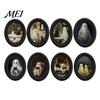 Niche Autumn Home Accents Halloween Wooden Door Hanging Sign, Oval Gothic Black Cat Ghost Wall Plaque, Retro Boho Style Festive Decor Waterproof