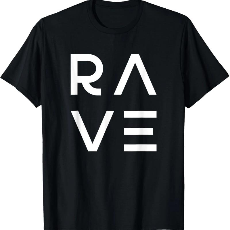 Outfit per Rave Party Maglietta Musica EDM DJ Trance Techno Magliette Grafiche Stampate Personalizzate Maglietta Vintage Personalizzabile Ropa Hombre
