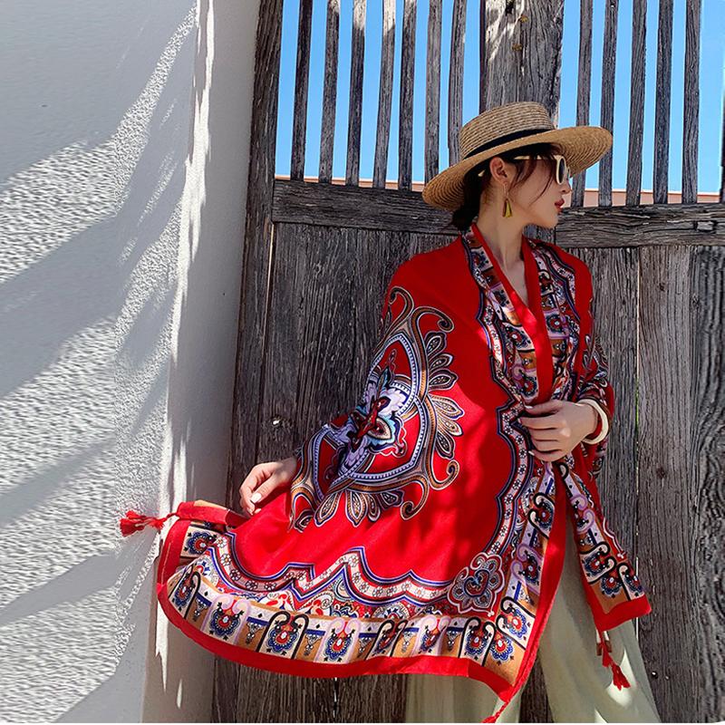 Women Shawl Wraps MODERN NEW SAGA Summer Beach Scarf Printed Stoles Female Thin Shawls Capes Tippet
