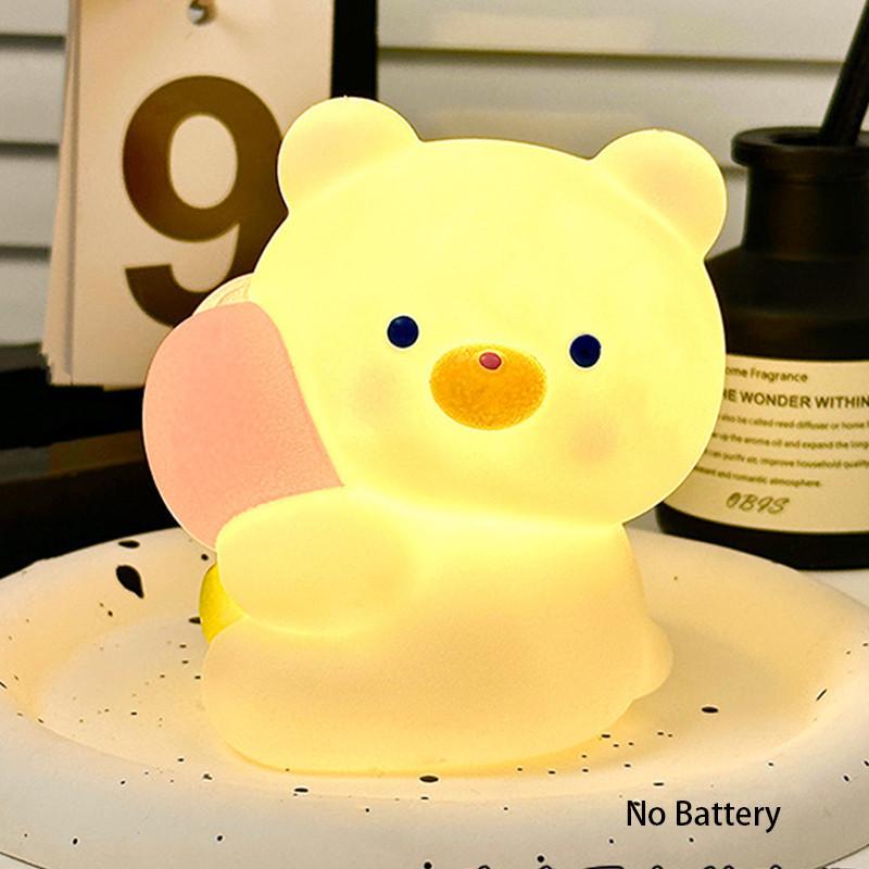 

Ночник Теплый Свет Мультяшный Милый В форме Кролика и Медведя Питание от Батареи Bear