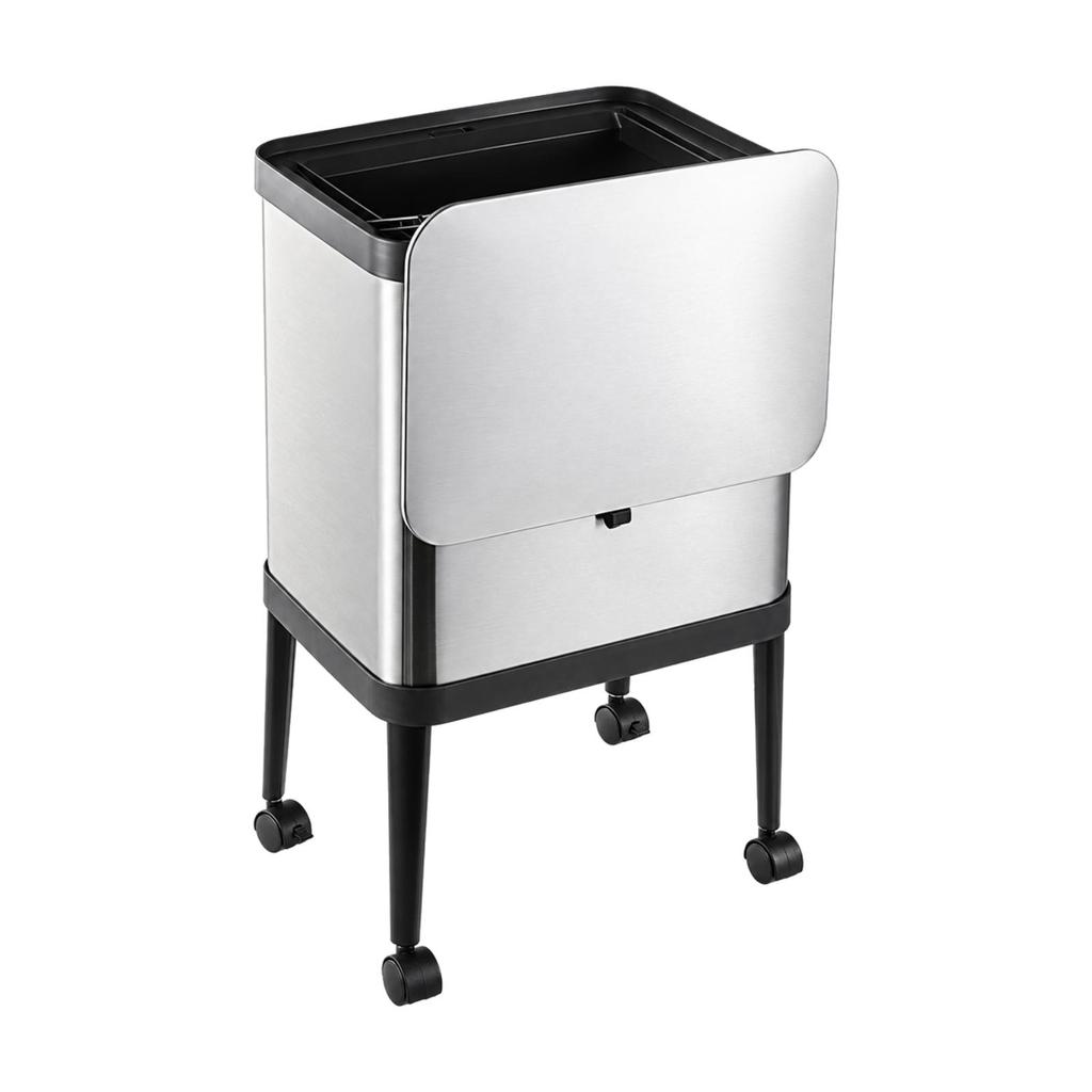 15Liter Rectangular Garbage Bin on the Legs Mobile Wheeled Kitchen Trash Can with Casters