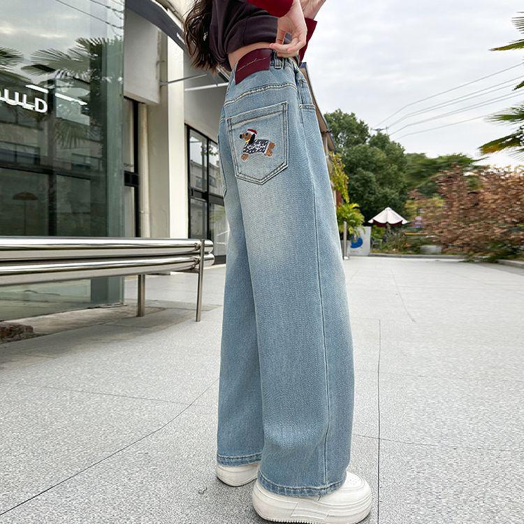 Girls' Loose Wide-Leg Jeans - Spring/Autumn 2025 Fashionable Children's Trousers
