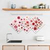 6PCS Red Flowers Print Swedish Dishcloths Eco-Friendly Kitchen Dish Rags Absorbent Dish Towels Reusable Washable Cleaning Cloth