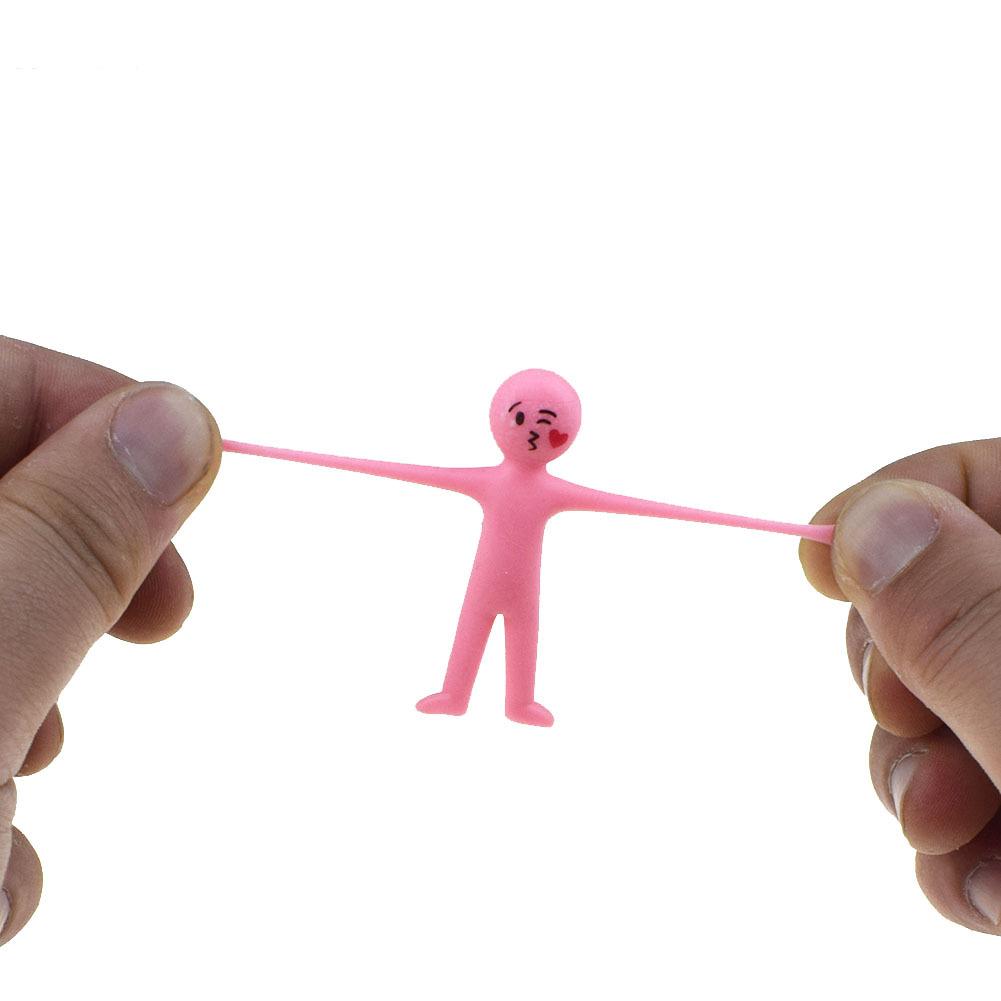 10Pcs Novelty Stretchy Stretch Toy Cute Colorful Yellow Stress Relief Stretchy Fidget Gifts TPR Soft Plastic Creative Doll Toy