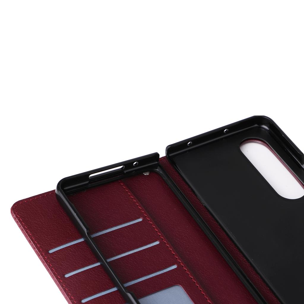 For Samsung Galaxy Z Fold4 5G Case PU Leather Phone Cover with 3 Card Slots