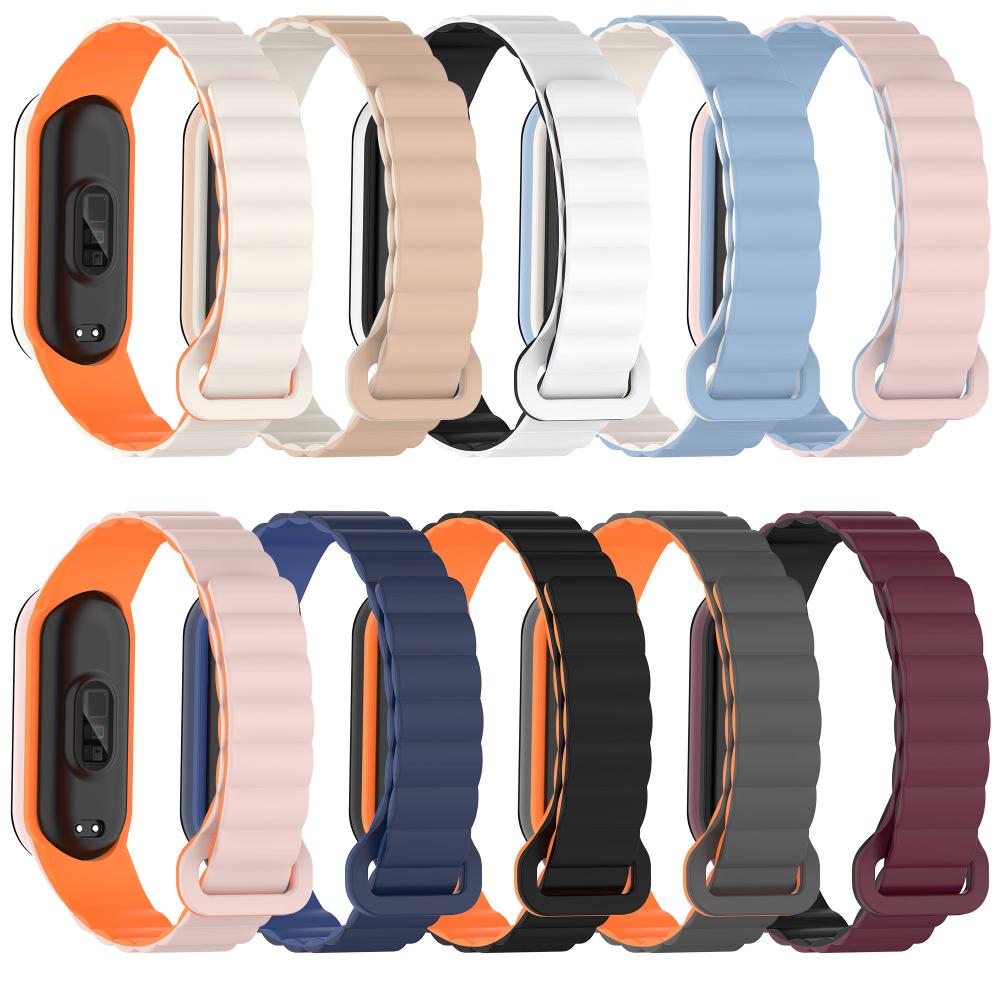 Silicone Magnetic Loop Strap For Xiaomi Mi Band 10 9 8 7 6 5 4 3 Bracelet Wristband Correa for Mi Band 8 9 Mi band 10 Belt strap