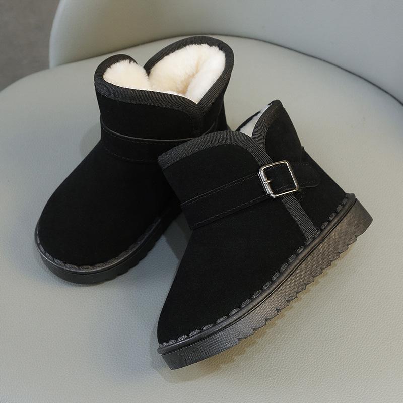 Boys Thermal Boots Kids Versatile Casual Buckle Non-slip Children Simple Non-slip Girls Snow Boots Cotton Winter Autumn