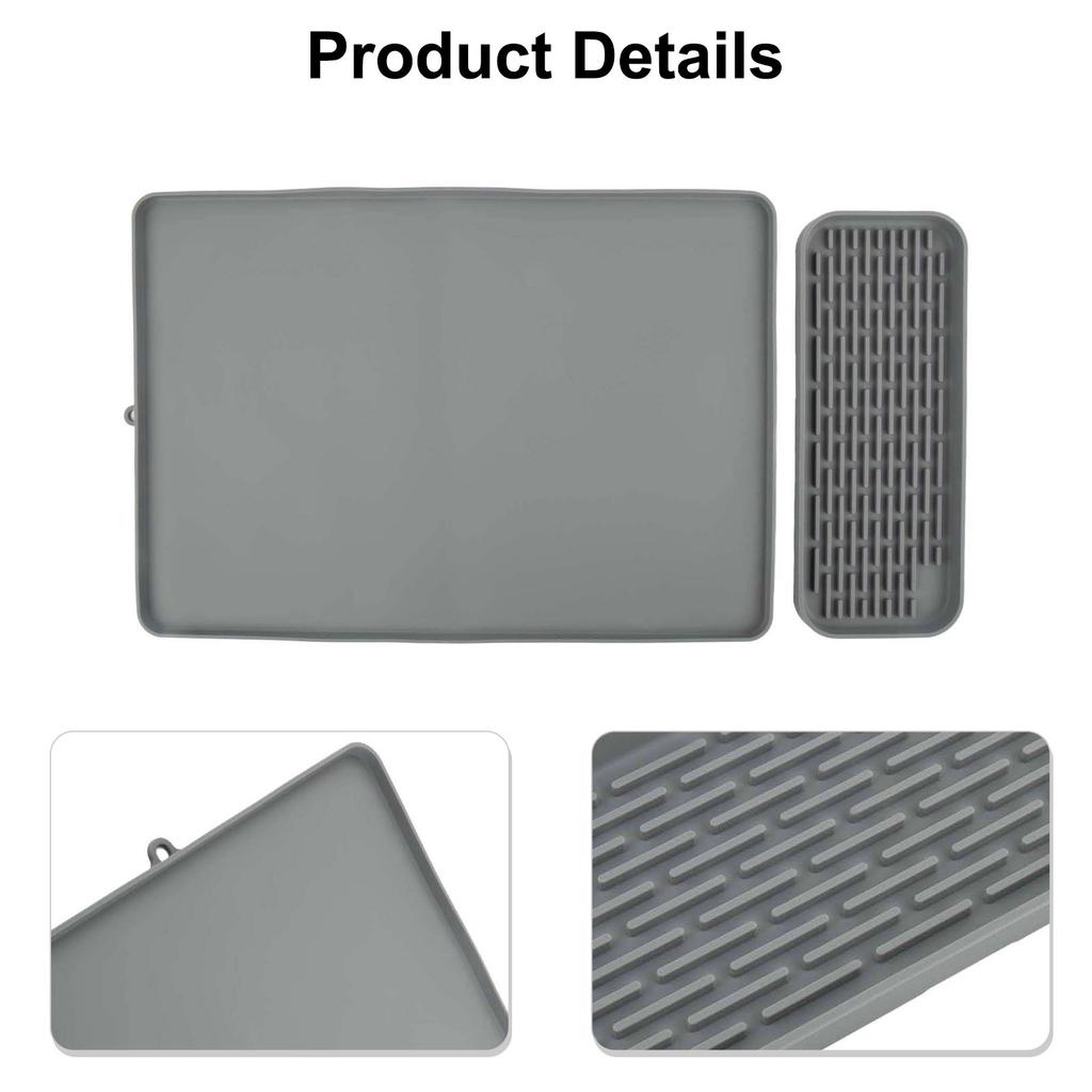 Stylish Silicone Dish Drying Mat for Coffee Machines Protects Surfaces While Being Easy To Clean and Store Away