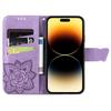 For iPhone 15 Pro Max Stand Wallet Case Butterfly Imprinted PU Leather Protective Phone Cover